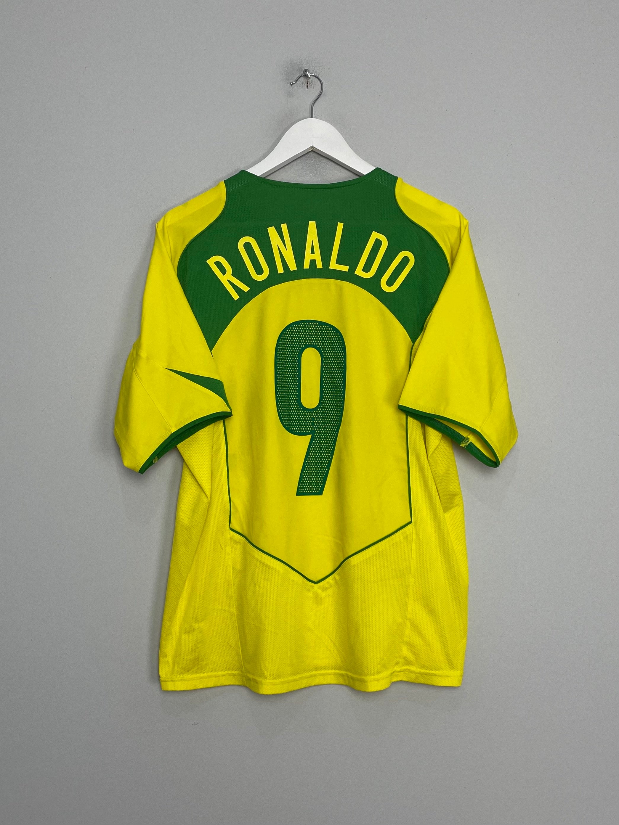 2004/06 BRAZIL RONALDO #9 HOME SHIRT (L) NIKE