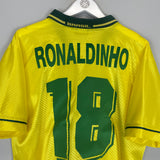 1994 BRAZIL RONALDINHO #18 HOME SHIRT (L) UMBRO