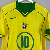 2004/06 BRAZIL RONALDINHO #10 HOME SHIRT (S) NIKE