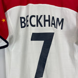 2003/05 ENGLAND BECKHAM #7 HOME SHIRT (M) UMBRO