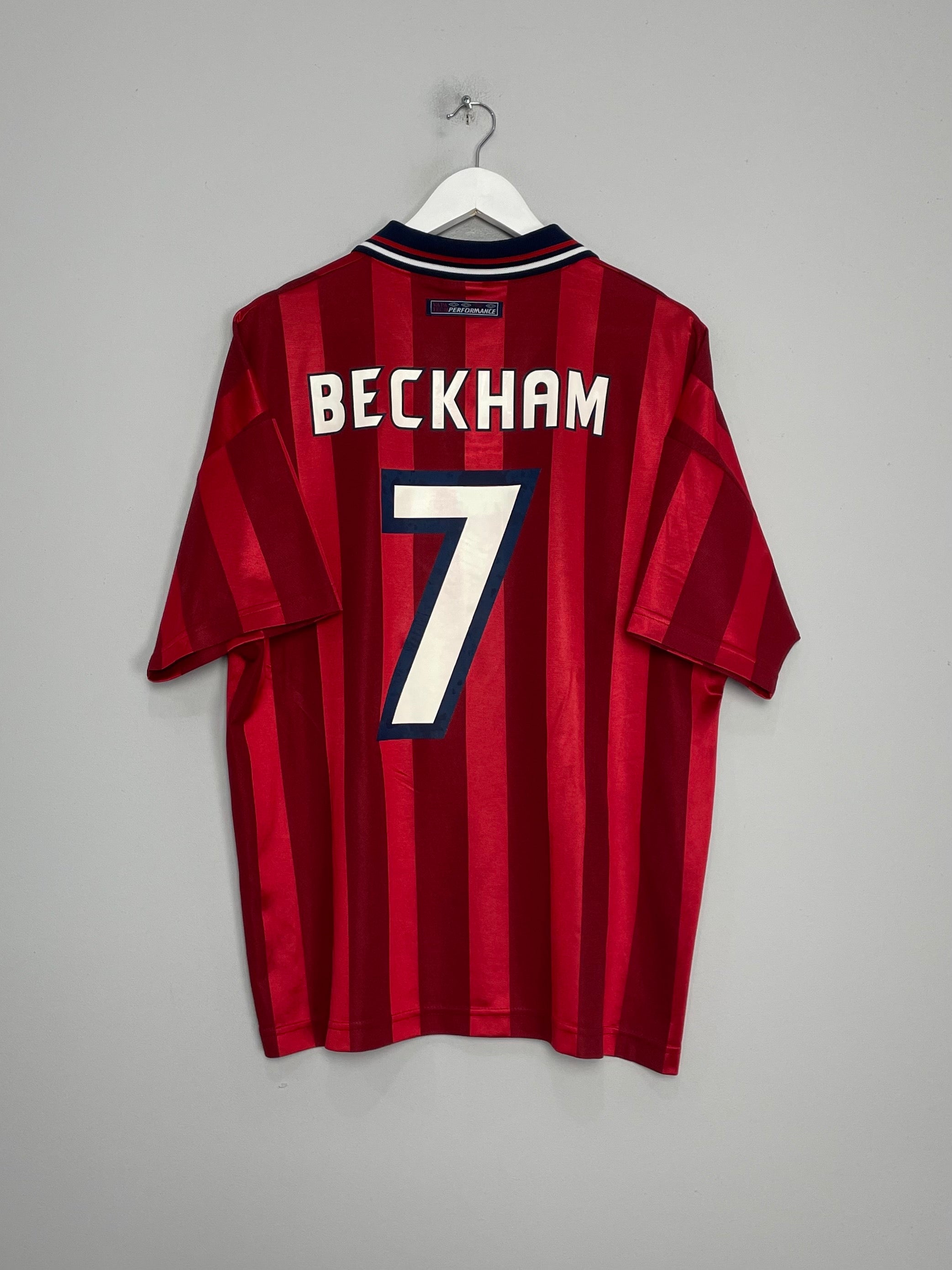 1997/99 ENGLAND BECKHAM #7 AWAY SHIRT (M) UMBRO