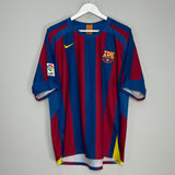 2005/06 BARCELONA MARQUEZ #4 HOME SHIRT (L) NIKE