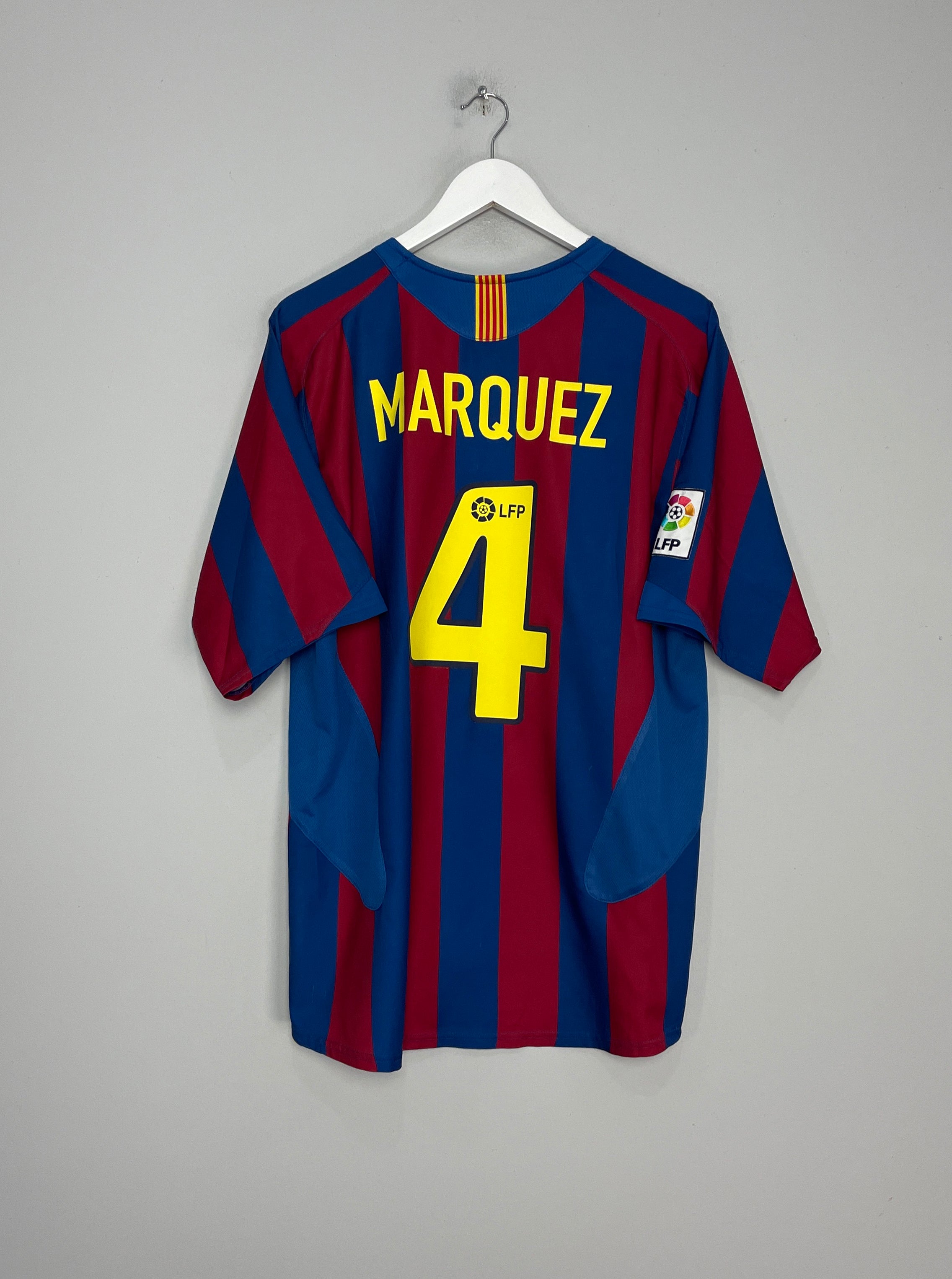 2005/06 BARCELONA MARQUEZ #4 HOME SHIRT (L) NIKE