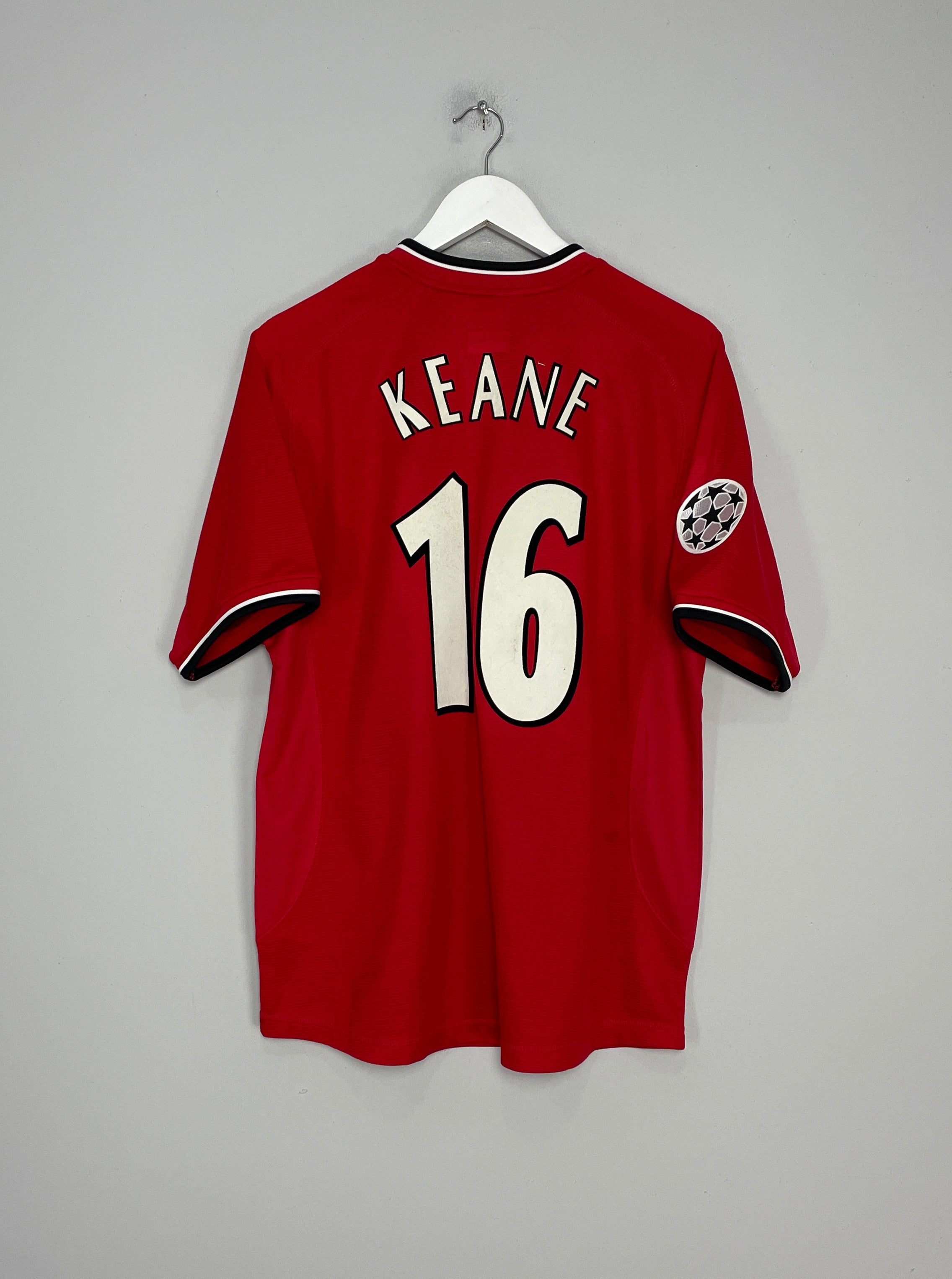 2000/02 MANCHESTER UNITED KEANE #16 C/L HOME SHIRT (M) UMBRO