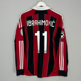 2012/13 AC MILAN IBRAHIMOVIC #11 L/S C/L HOME SHIRT (M) ADIDAS