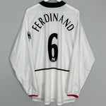 2002/03 MANCHESTER UNITED FERDINAND #6 L/S AWAY SHIRT (XL) NIKE