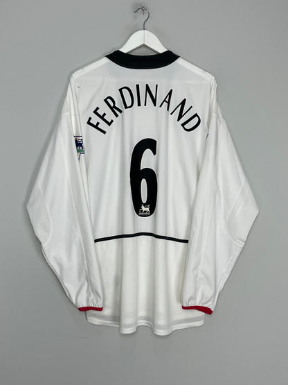 2002/03 MANCHESTER UNITED FERDINAND #6 L/S AWAY SHIRT (XL) NIKE