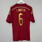 2013/15 SPAIN A.INIESTA #6 HOME SHIRT (M) ADIDAS