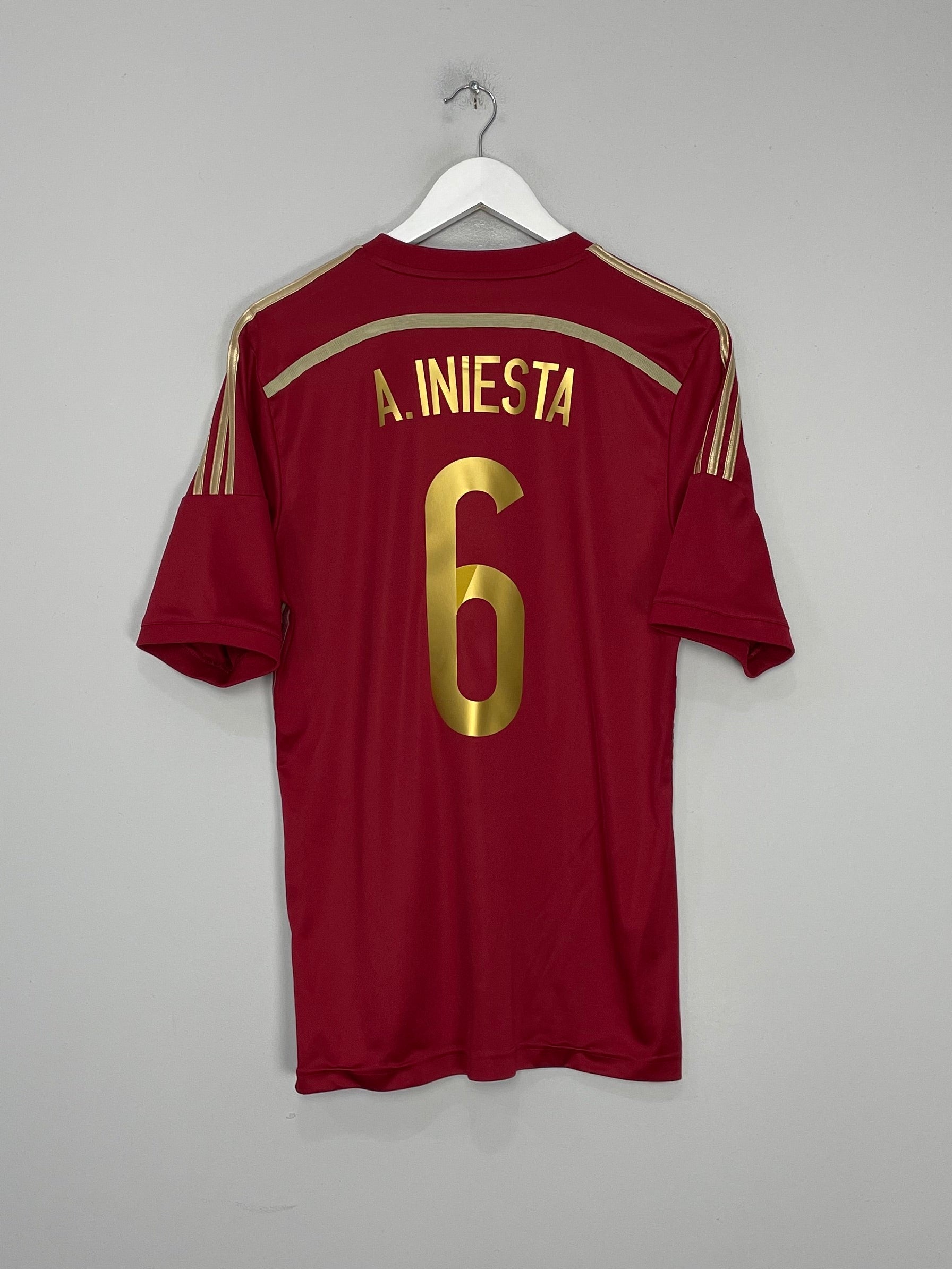 2013/15 SPAIN A.INIESTA #6 HOME SHIRT (M) ADIDAS