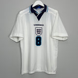 1995/97 ENGLAND GASCOIGNE #8 HOME SHIRT (L) UMBRO