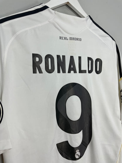 2009/10 REAL MADRID RONALDO #9 HOME SHIRT (L) ADIDAS