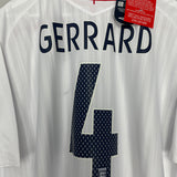 2007/09 ENGLAND GERRARD #4 *BNWT* HOME SHIRT (XXL) UMBRO