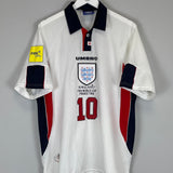 1997/99 ENGLAND SHERINGHAM #10 HOME SHIRT (XL) UMBRO