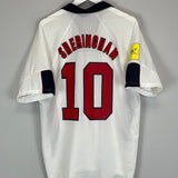 1997/99 ENGLAND SHERINGHAM #10 HOME SHIRT (XL) UMBRO