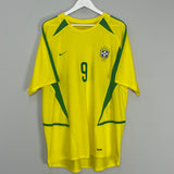 2002/04 BRAZIL RONALDO #9 HOME SHIRT (XL) NIKE