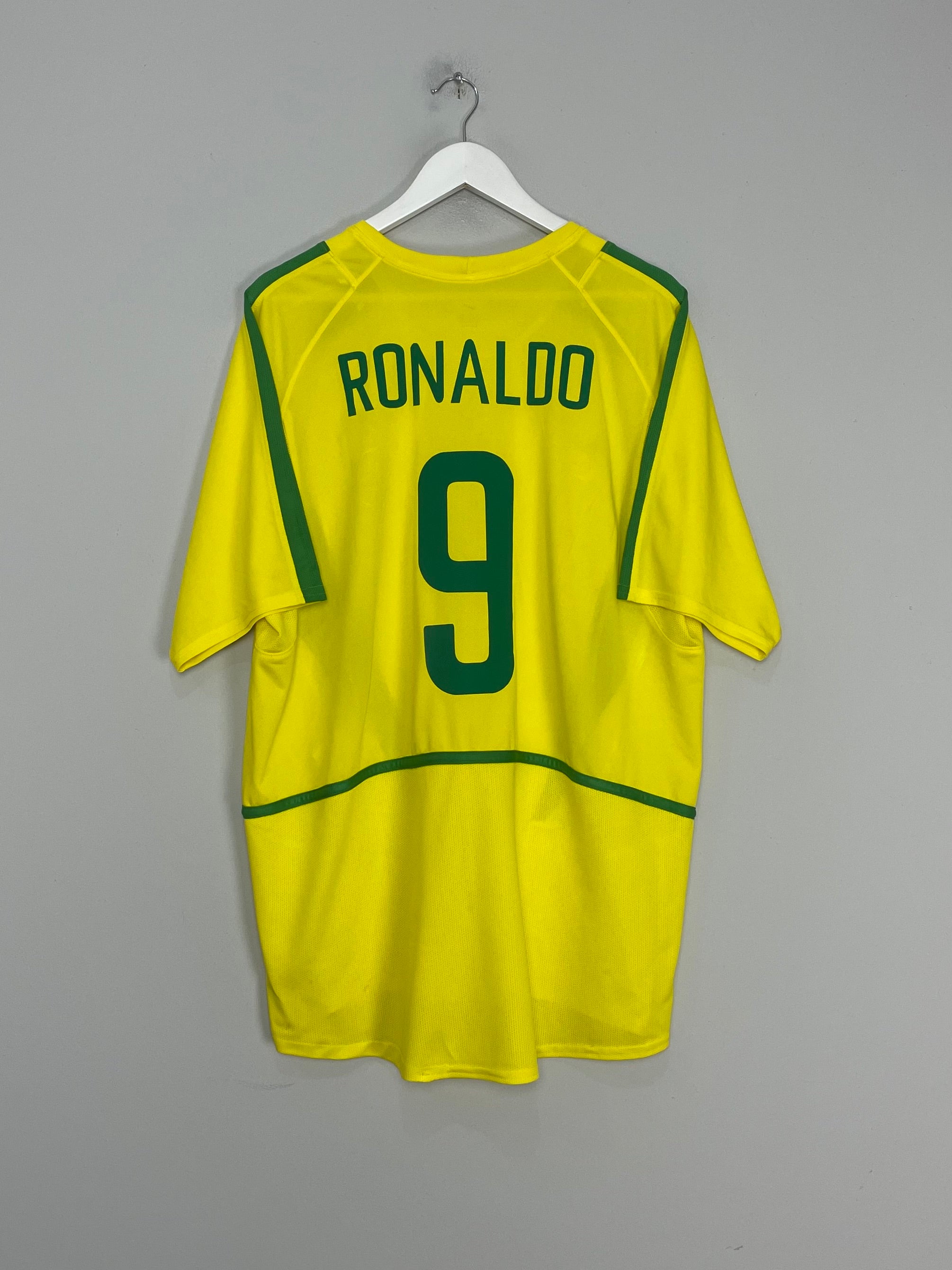 2002/04 BRAZIL RONALDO #9 HOME SHIRT (XL) NIKE