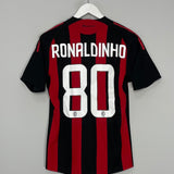 2008/09 AC MILAN RONALDINHO #80 *PLAYER ISSUE* HOME SHIRT (S) ADIDAS