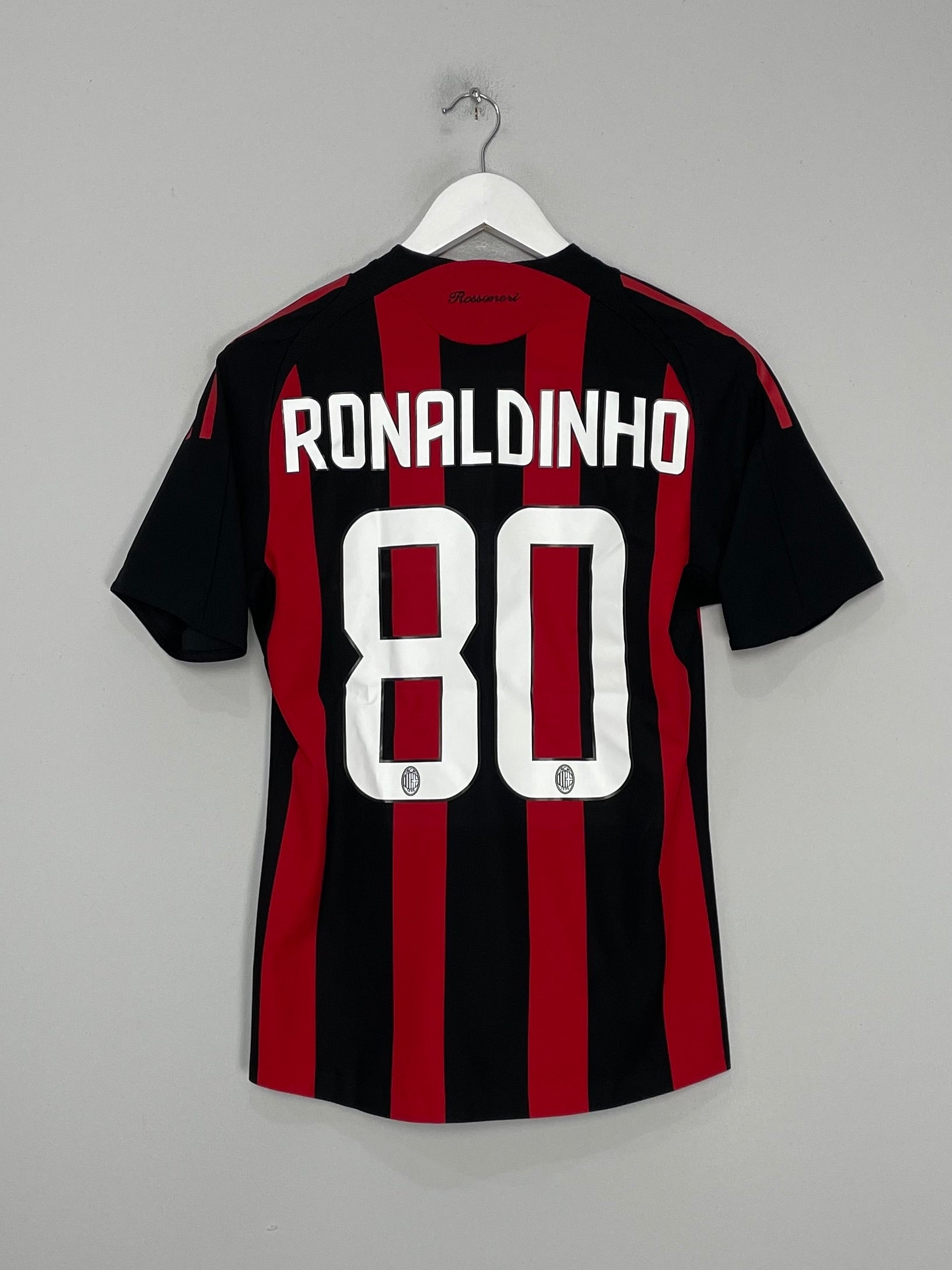 2008/09 AC MILAN RONALDINHO #80 *PLAYER ISSUE* HOME SHIRT (S) ADIDAS