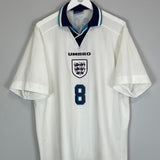 1995/97 ENGLAND GASCOIGNE #8 HOME SHIRT (XXL) UMBRO