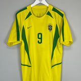 2002/04 BRAZIL RONALDO #9 HOME SHIRT (M) NIKE