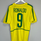 2002/04 BRAZIL RONALDO #9 HOME SHIRT (M) NIKE