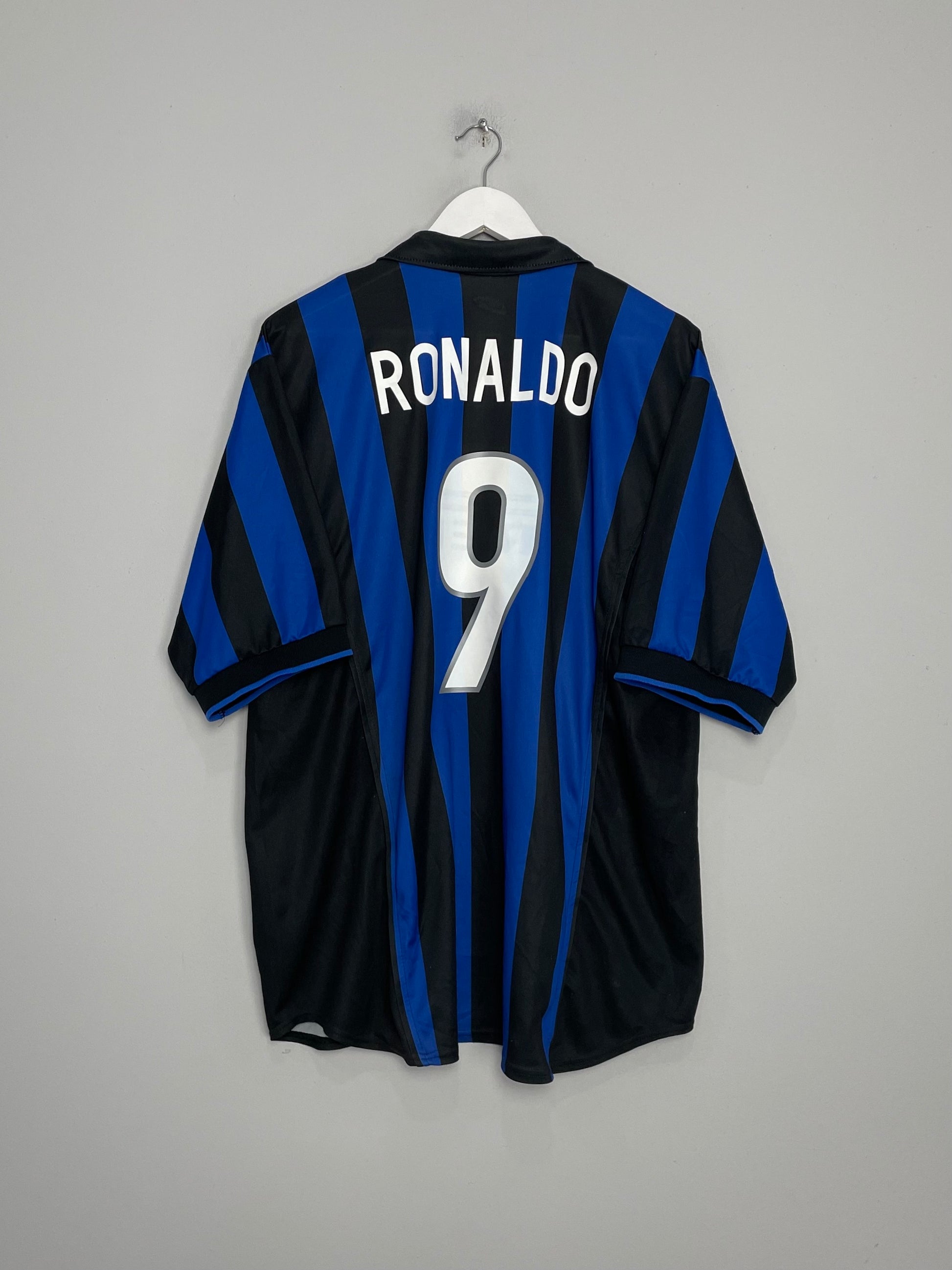 1998/99 INTER MILAN RONALDO #9 HOME SHIRT (XL) NIKE