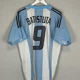 2002/04 ARGENTINA BATISTUTA #9 HOME SHIRT (XL) ADIDAS