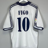 2000/01 REAL MADRID FIGO #10 HOME SHIRT (XL) ADIDAS