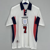 1997/99 ENGLAND BECKHAM #7 HOME SHIRT (M) UMBRO