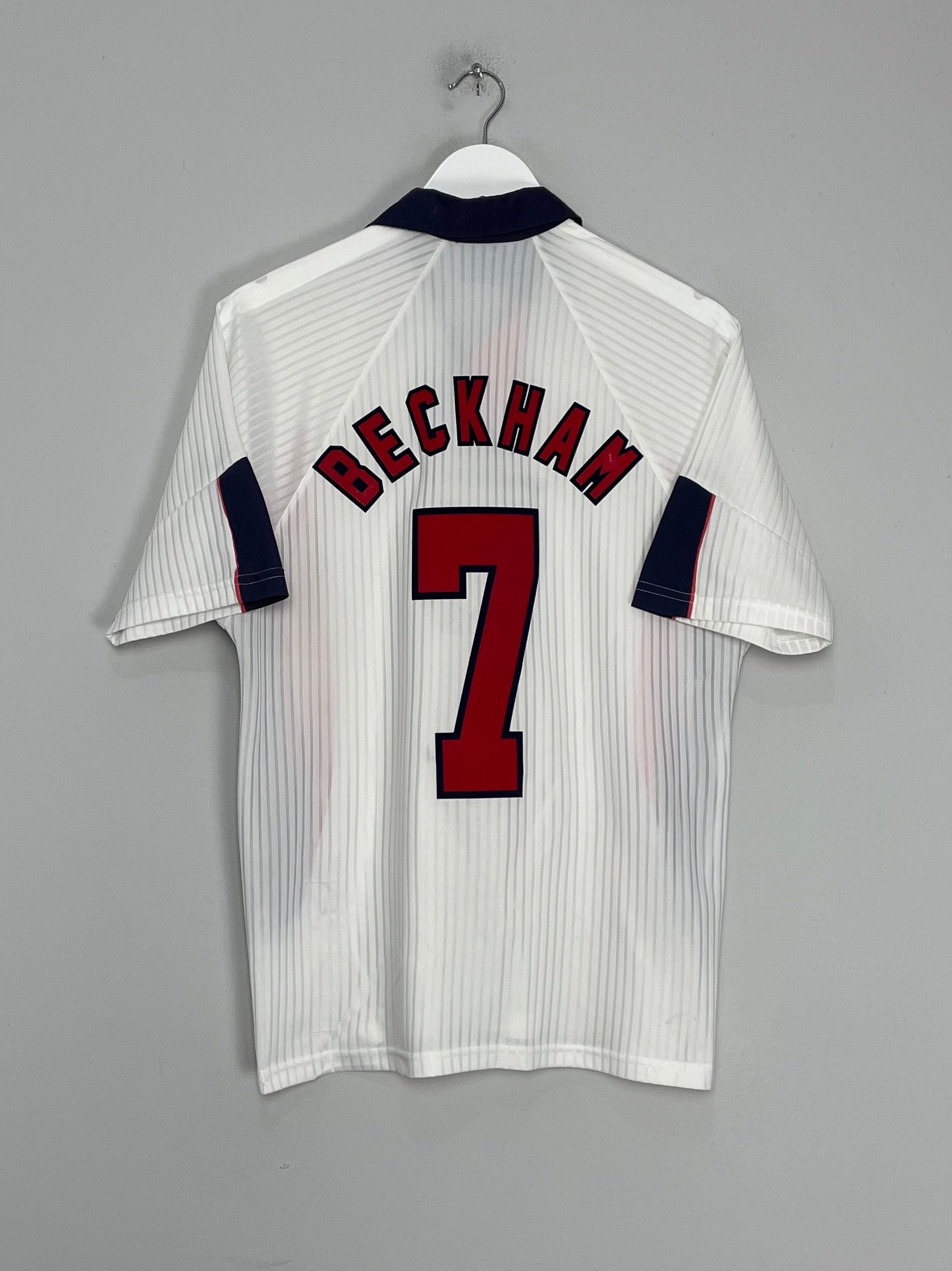 1997/99 ENGLAND BECKHAM #7 HOME SHIRT (M) UMBRO