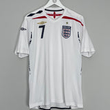 2007/09 ENGLAND BECKHAM #7 HOME SHIRT (L) UMBRO