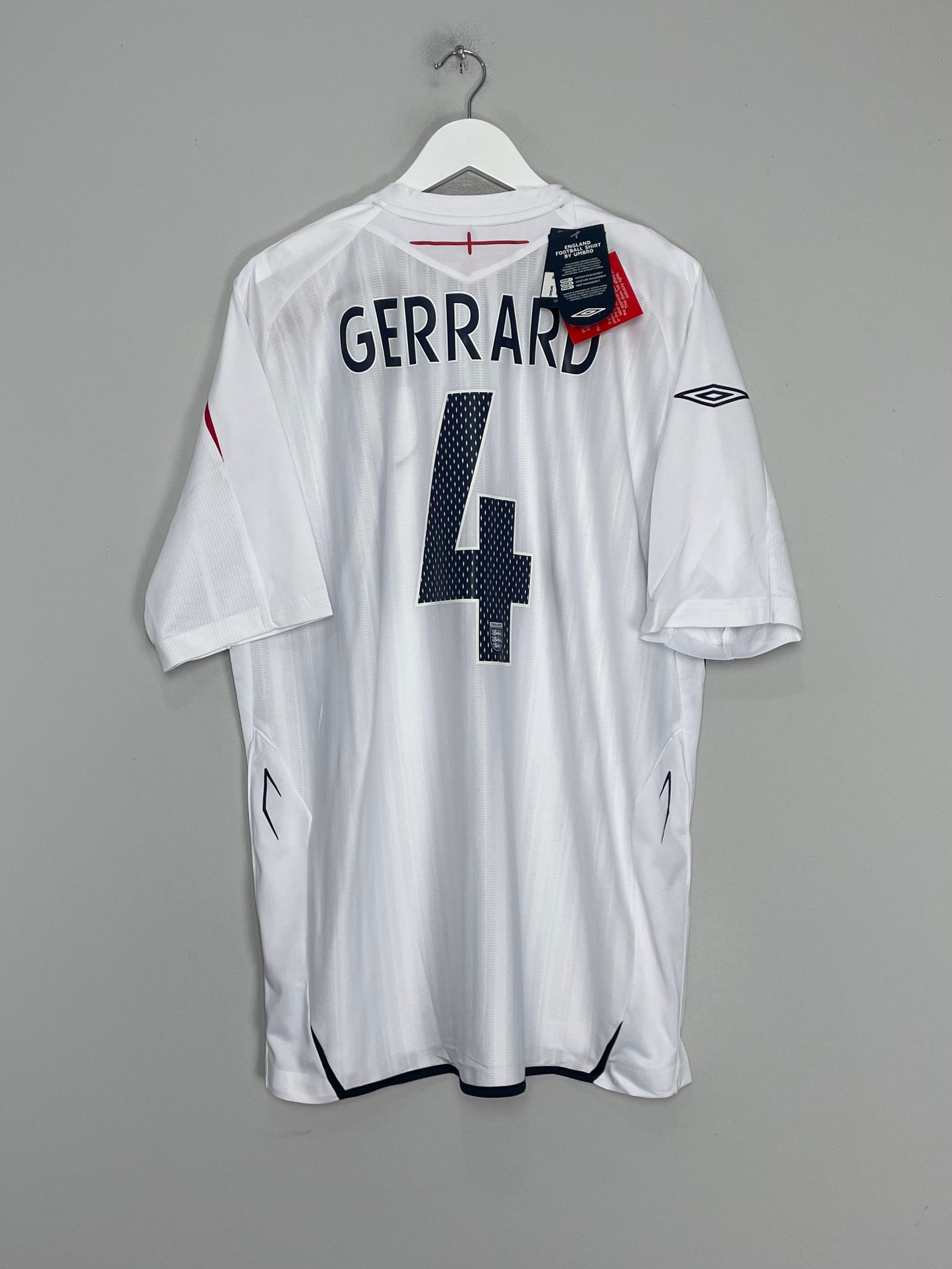 2007/09 ENGLAND GERRARD #4 *BNWT* HOME SHIRT (XXL) UMBRO