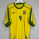 1998/00 BRAZIL RONALDO #9 HOME SHIRT (XL) NIKE