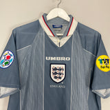 1996/97 ENGLAND SHEARER #9 AWAY SHIRT (L) UMBRO