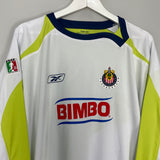 2008/09 CHIVAS GUADALAJARA CHICHARITO #25 L/S AWAY SHIRT (XL) REEBOK