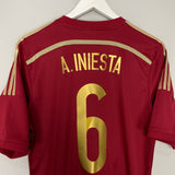 2013/15 SPAIN A.INIESTA #6 HOME SHIRT (M) ADIDAS