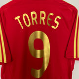 2008/10 SPAIN TORRES #9 HOME SHIRT (M) ADIDAS