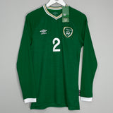 2020/21 IRELAND COLEMAN #2 *BNWT* L/S HOME SHIRT (S) UMBRO