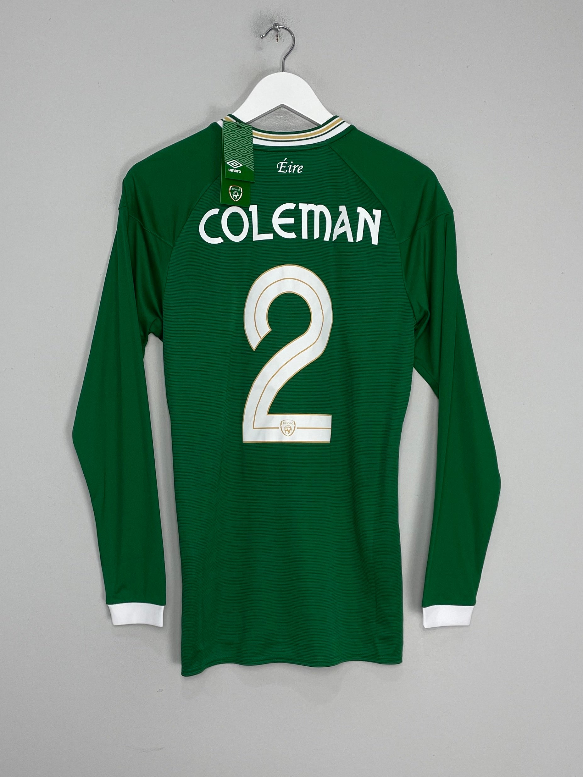 2020/21 IRELAND COLEMAN #2 *BNWT* L/S HOME SHIRT (S) UMBRO