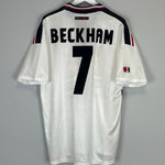 1997/98 MANCHESTER UNITED BECKHAM #7 AWAY SHIRT (XL) UMBRO