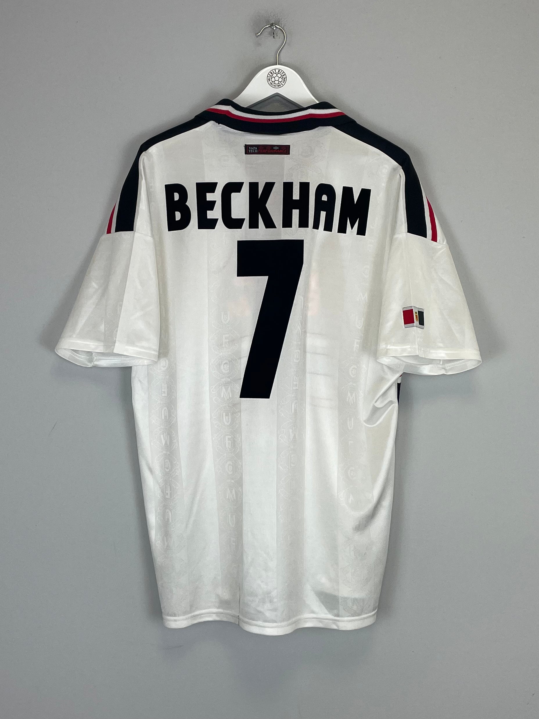 1997/98 MANCHESTER UNITED BECKHAM #7 AWAY SHIRT (XL) UMBRO