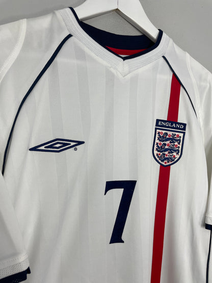 England National Football Team Beckham #7 2001/03 Home Soccer Jersey Umbro  MensL