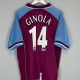 2000/01 ASTON VILLA GINOLA #14 HOME SHIRT (L) DIADORA