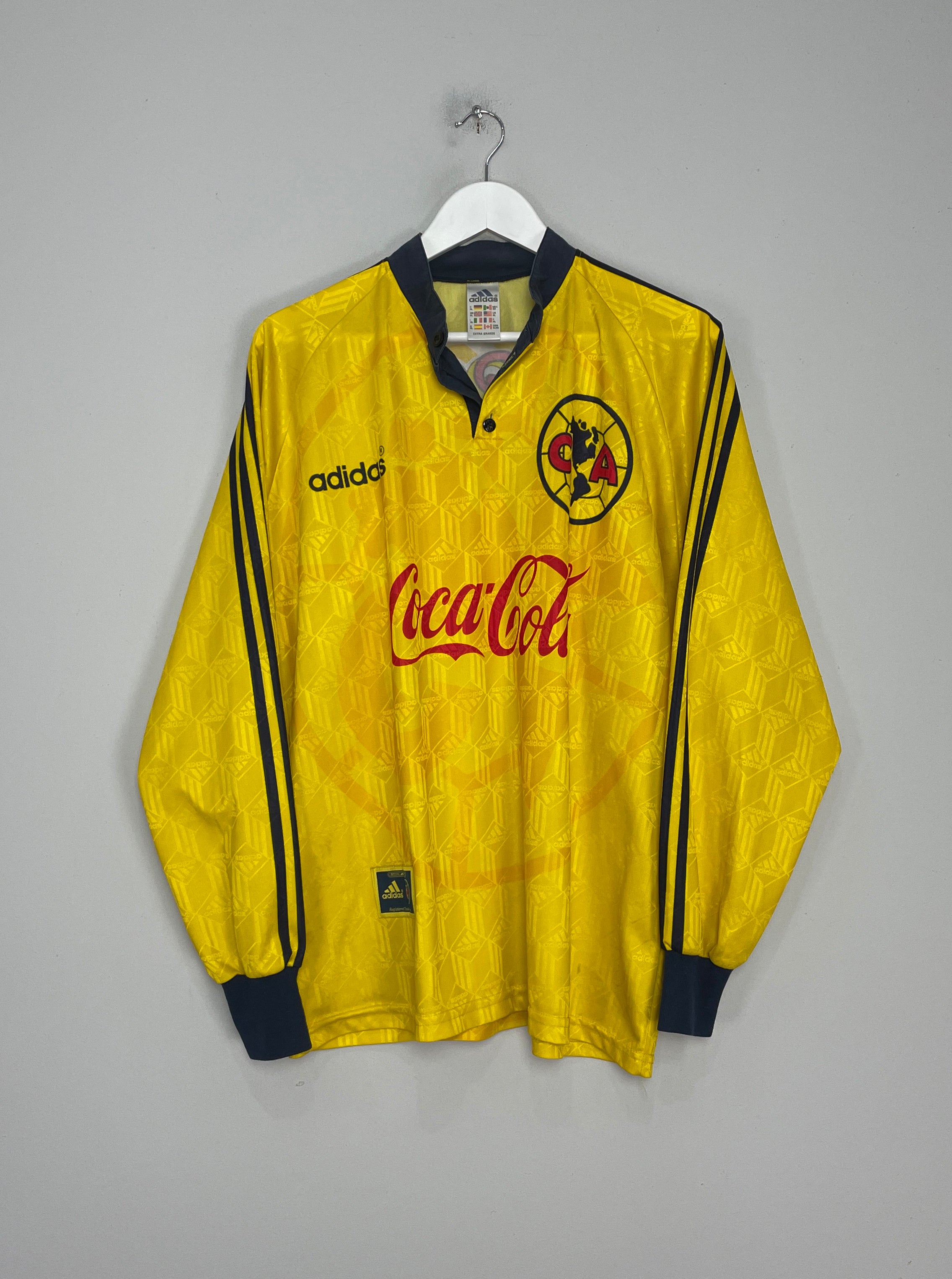 1996/99 CLUB AMERICA L/S HOME SHIRT (XL) ADIDAS