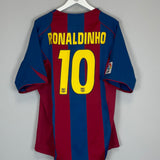 2004/05 BARCELONA RONALDINHO #10 HOME SHIRT (XL) NIKE