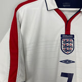 2003/05 ENGLAND BECKHAM #7 HOME SHIRT (XXL) UMBRO