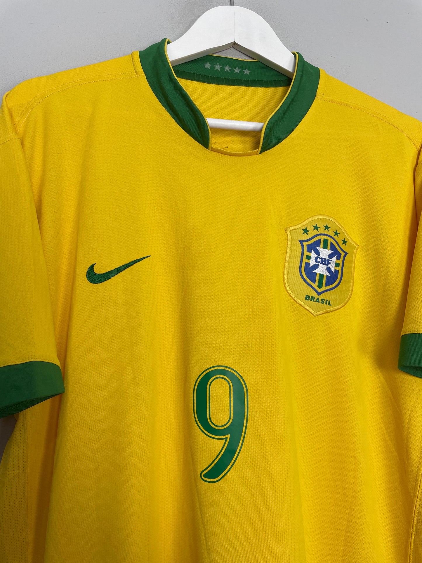 2006/08 BRAZIL RONALDO #9 HOME SHIRT (L) NIKE