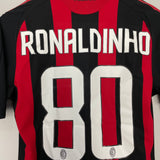 2008/09 AC MILAN RONALDINHO #80 *PLAYER ISSUE* HOME SHIRT (S) ADIDAS