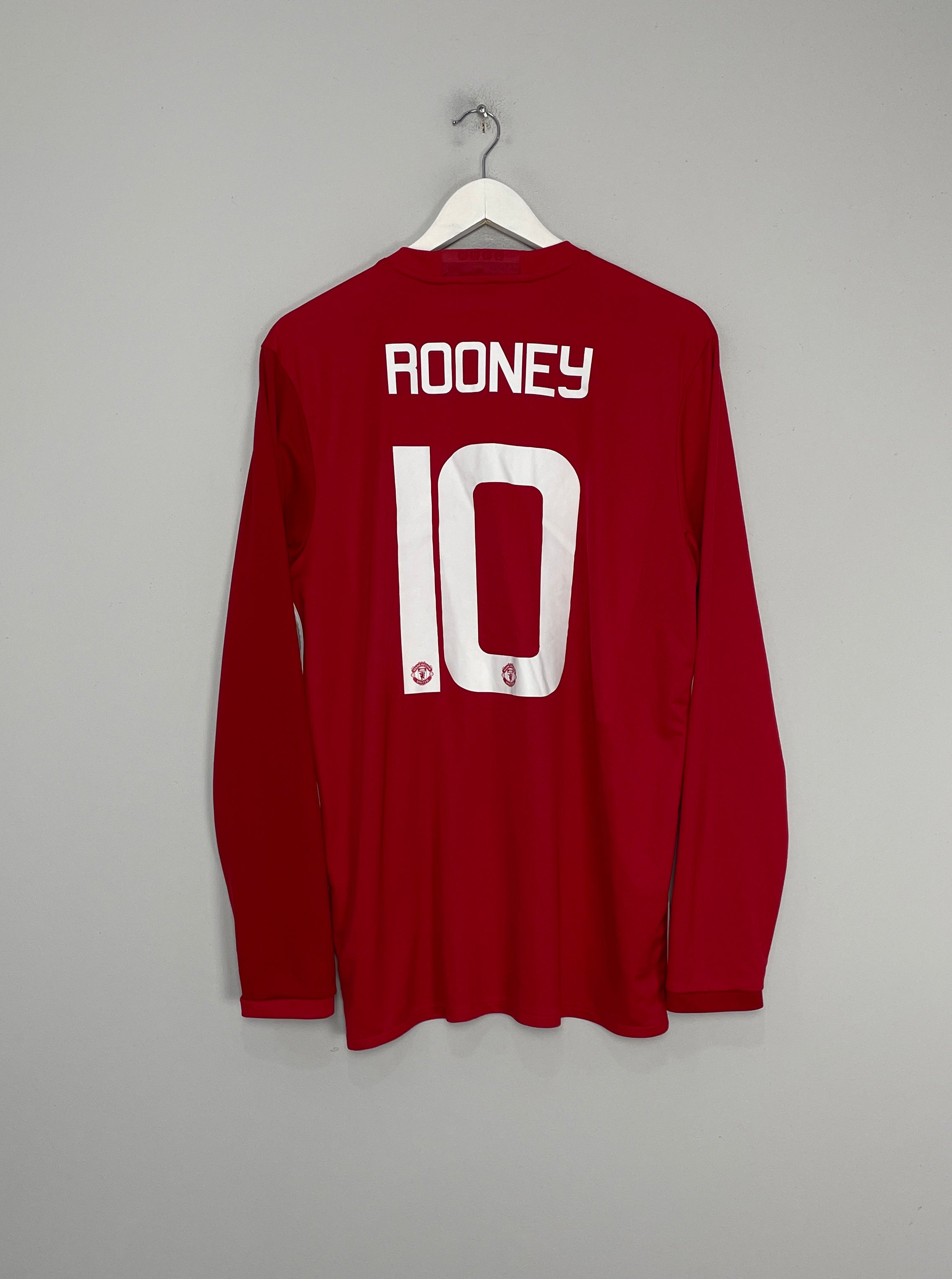 2016/17 MANCHESTER UNITED ROONEY #10 L/S HOME SHIRT (L) ADIDAS