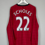 2012/13 MANCHESTER UNITED SCHOLES #22 L/S HOME SHIRT (L) NIKE